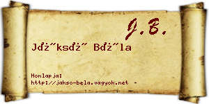 Jáksó Béla névjegykártya